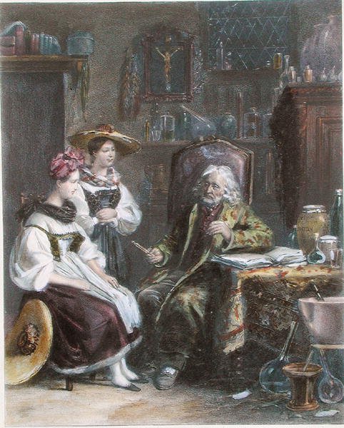 At the Country Doctor, n.1840 (värilitho) tekijältä French School
