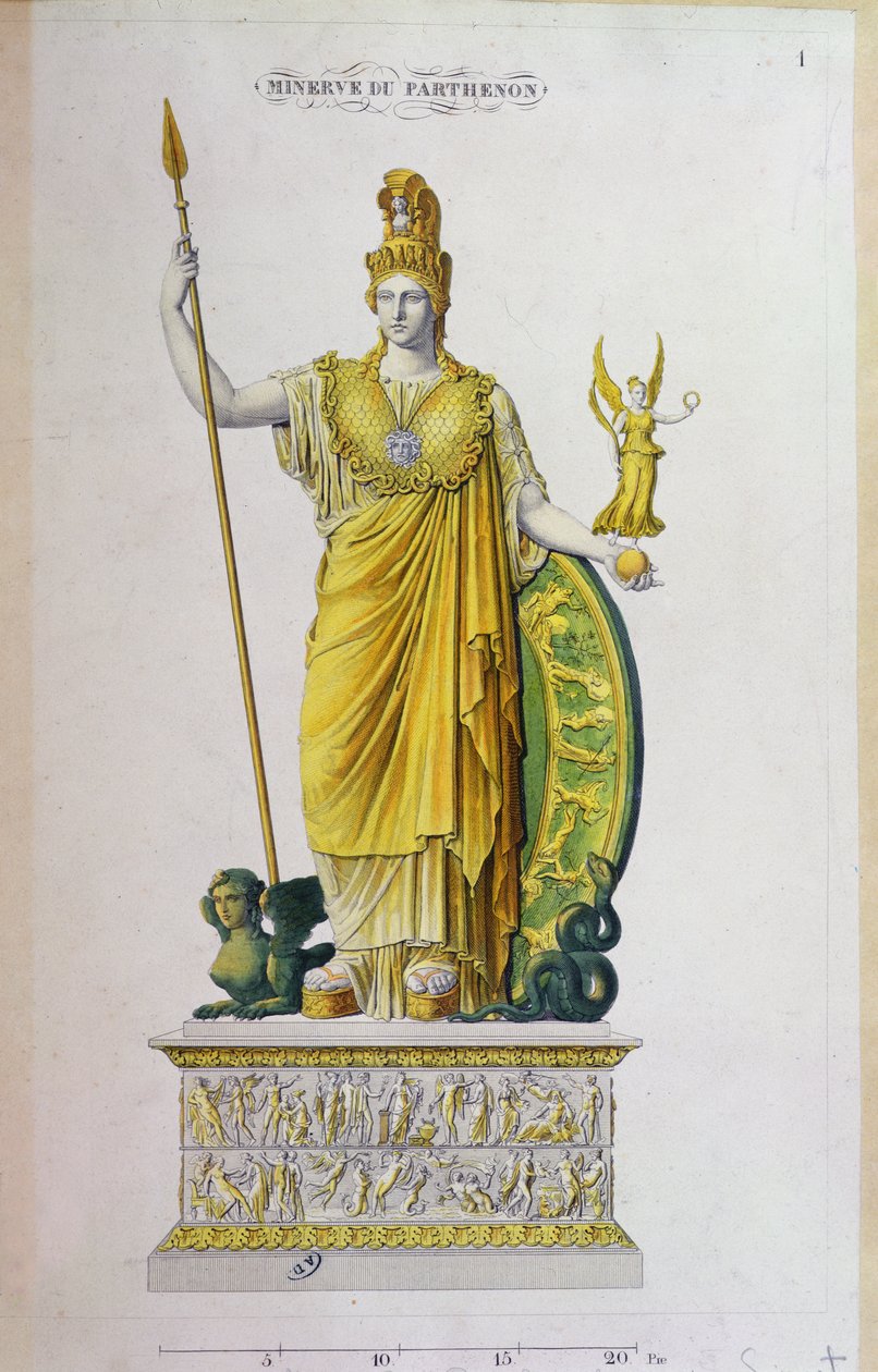 Athena Parthenos, patsas Parthenonista, Ateena (värikaiverrus) tekijältä French School