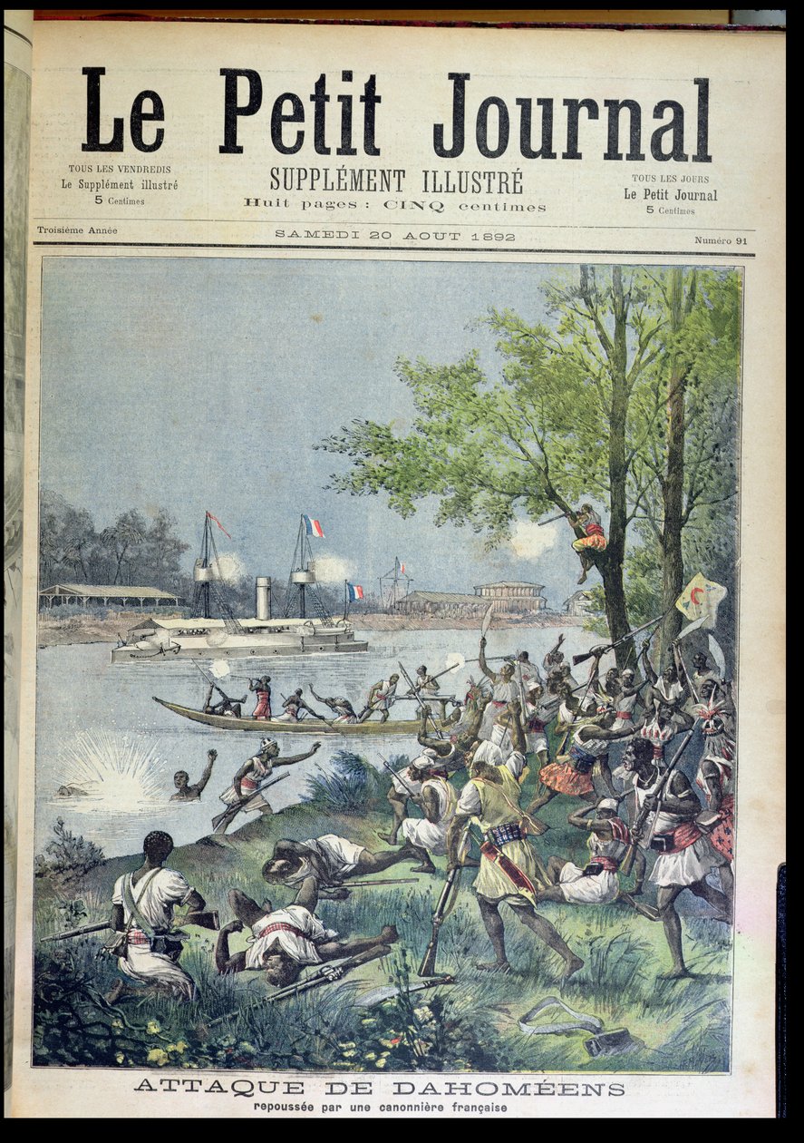 Hyökkäys Dahomeyn kyläläisiä vastaan, Le Petit Journal, 20. elokuuta 1892 tekijältä French School