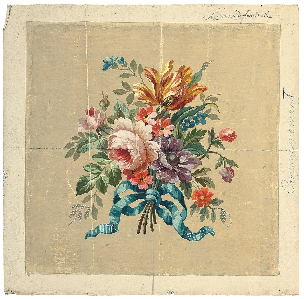 Aubusson design tuolin selkänojaan tekijältä French School