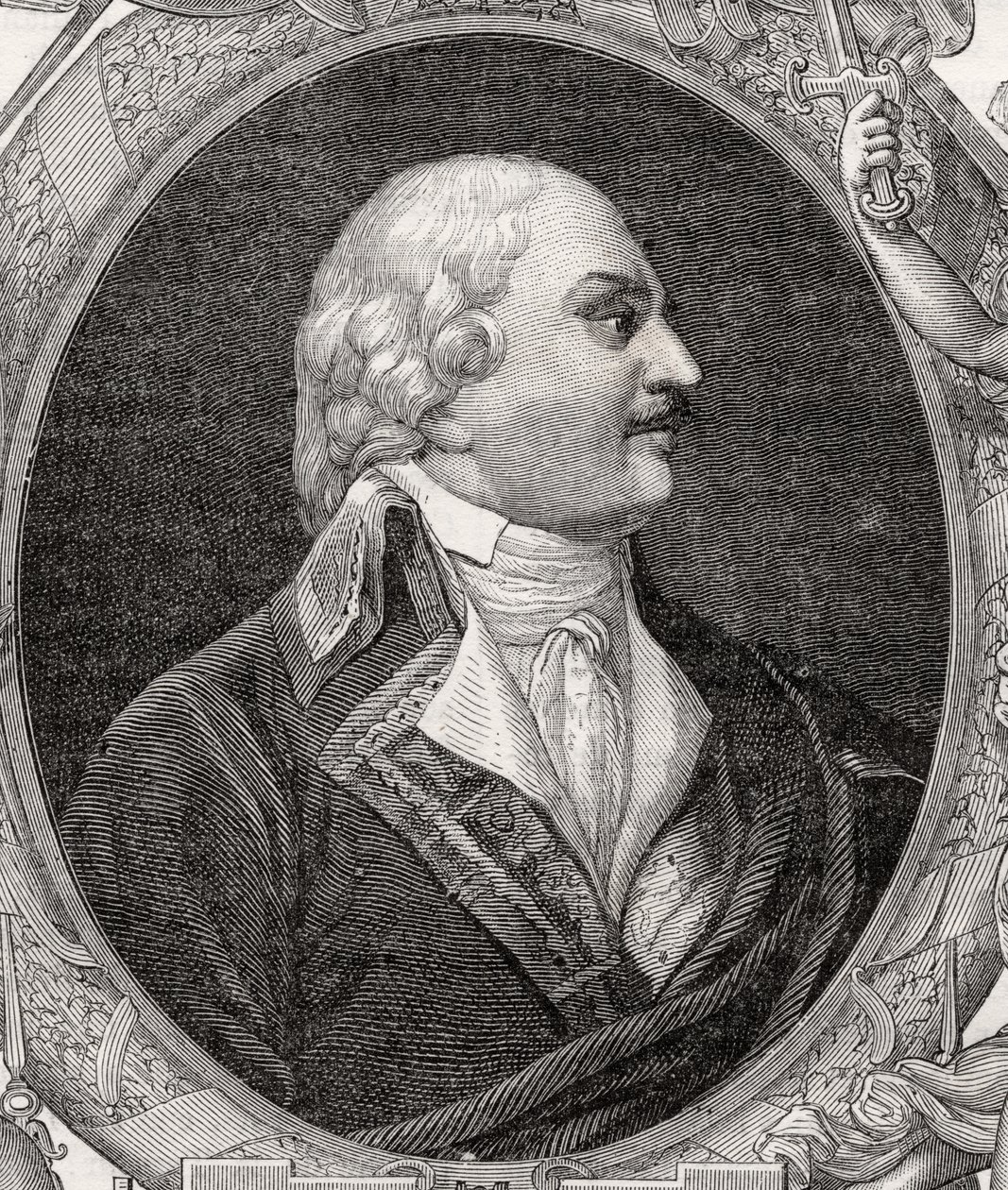 Auguste-Henri-Marie-Picot, Marquis de Dampierre, kaiverrus Stephane Pannemaker (1847-1930) Louis Blancin (1811-82) teoksesta "Histoire de la Revolution Francaise" tekijältä French School