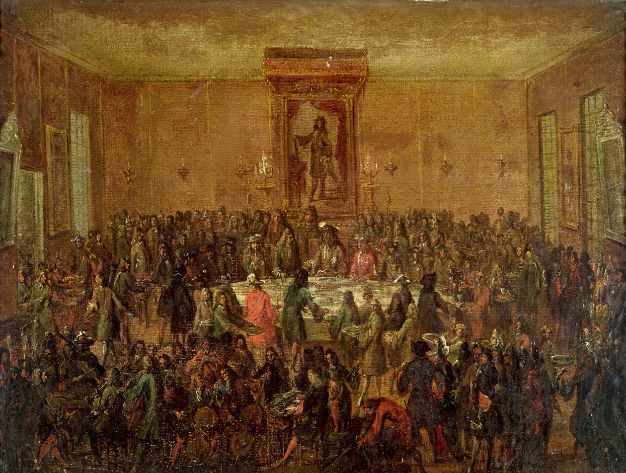 Corps Municipal piti juhlat Ludvig XIV:n (1638-1715) kunniaksi Hotel-de-Villessa, n. 1680 tekijältä French School