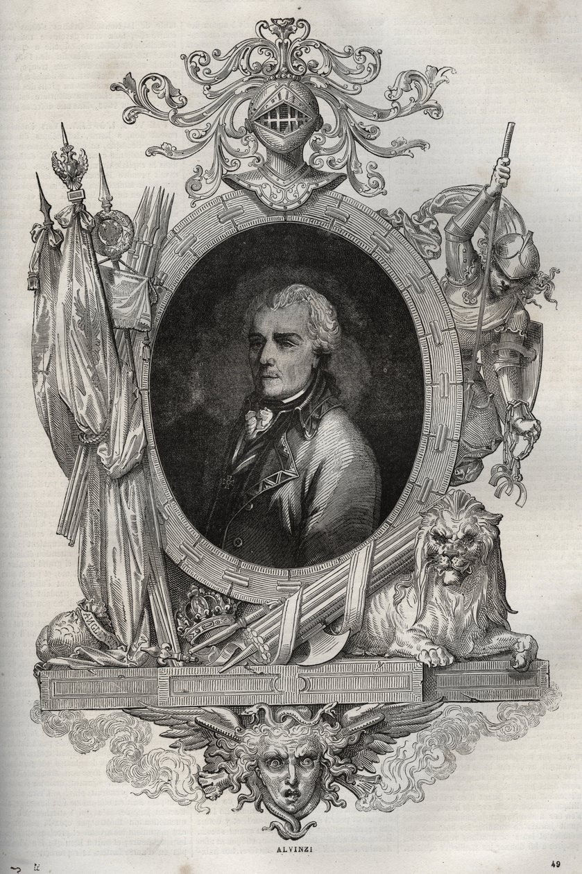 Paroni Joseph Alvinczi (Alvinczy von Borberek) (1735-1810) Itävallan kenraali - - Maurice La Charestin uusi kansallinen tietosanakirja - 1870 - tekijältä French School