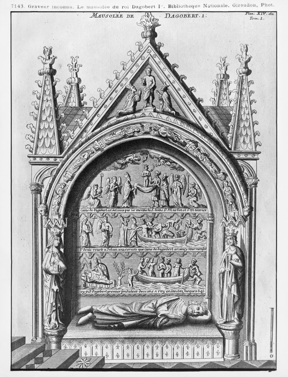 Basilica Saint-Denis, Dagobert I:n (605-39) frankkien kuninkaan mausoleumi, kunnosti Adolphe Victor Geoffrey-Dechaume (1816-92) vuonna 1862 tekijältä French School