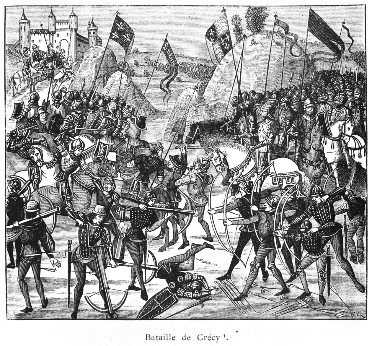 Crecyn taistelu vuonna 1346, kopio Froissarts Chroniclesista tekijältä French School