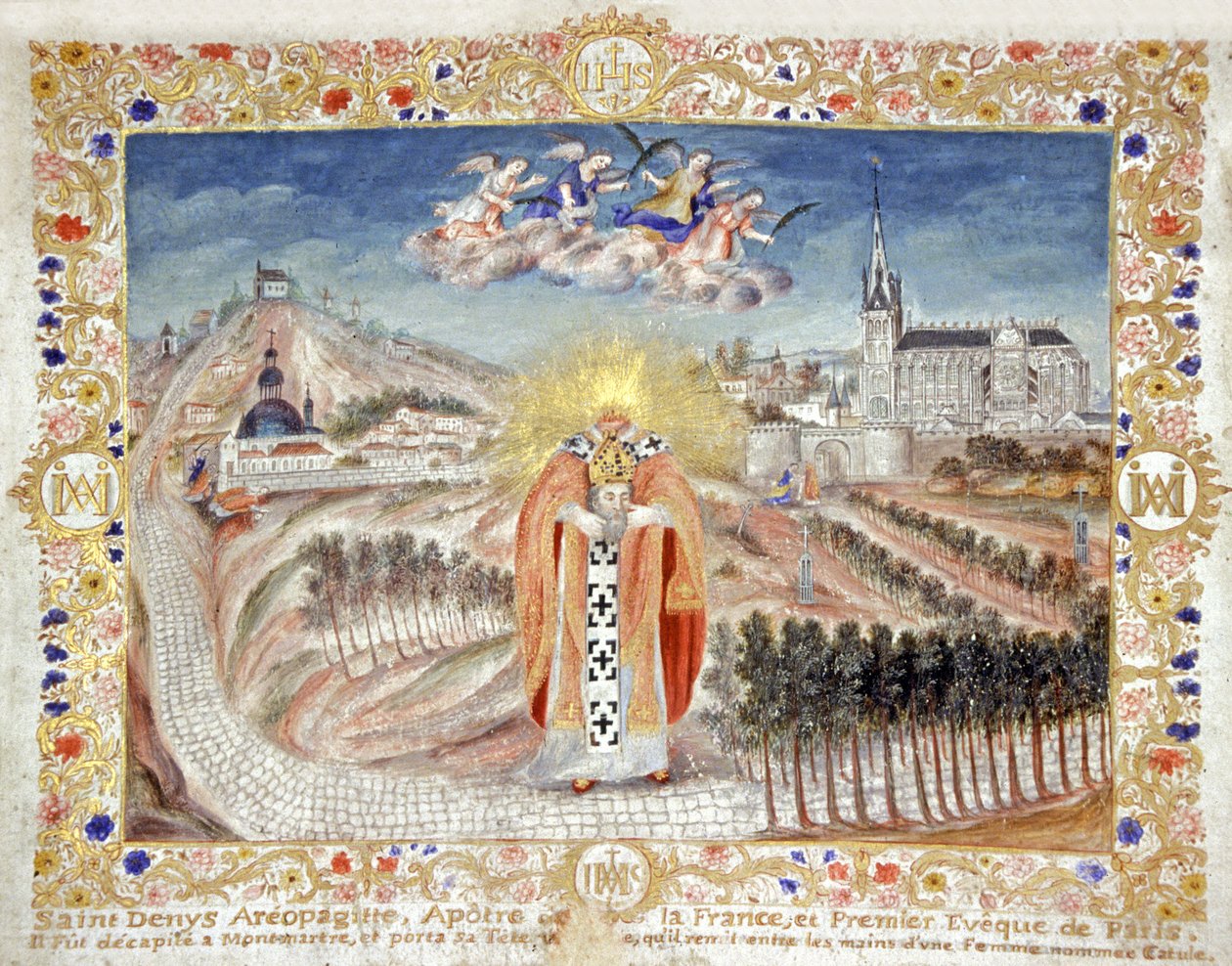 Mestattu Saint Denis kävelee Saint Denisiin tekijältä French School