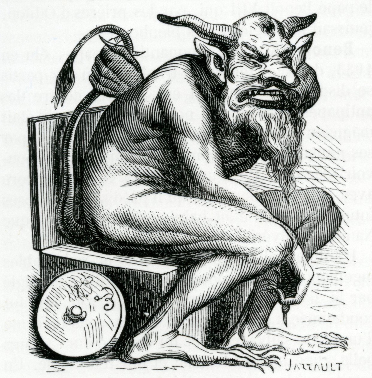 Belphegor, kuva Jacques Albin Simon Collin de Plancyn sanakirjasta Infernal, 1863 tekijältä French School