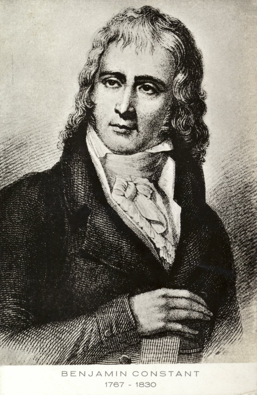 Benjamin Constant (1767-1830), sveitsiläissyntyinen ranskalainen poliitikko ja kirjailija (litografia). tekijältä French School