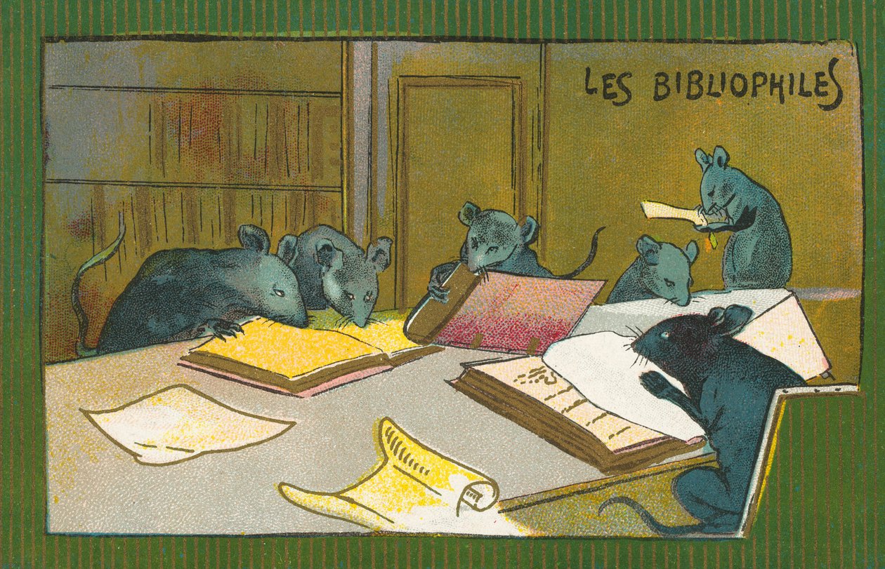 Bibliofiiliset rotat (chromolitho) tekijältä French School