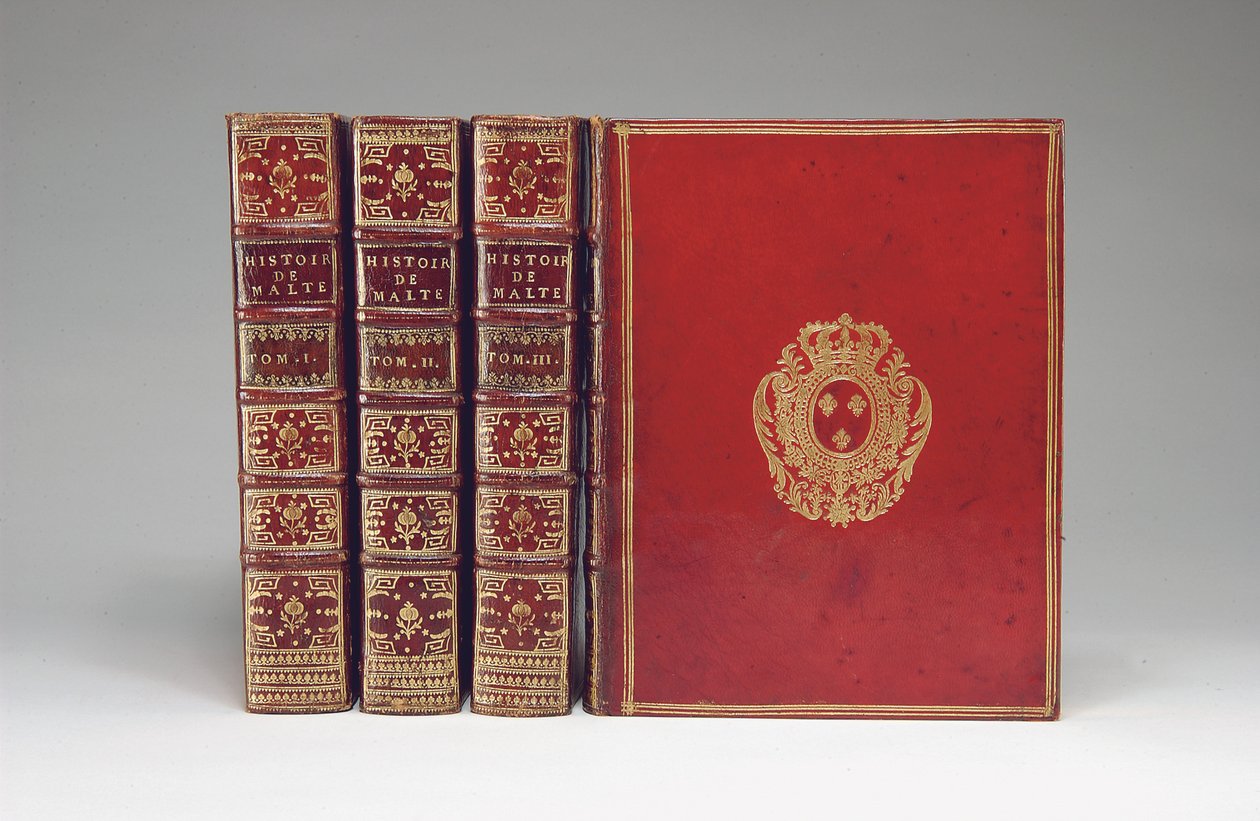 Rene Aubert Vertotin "Maltan ritarien historian" sidos, julkaistu Pariisi, 1726 tekijältä French School