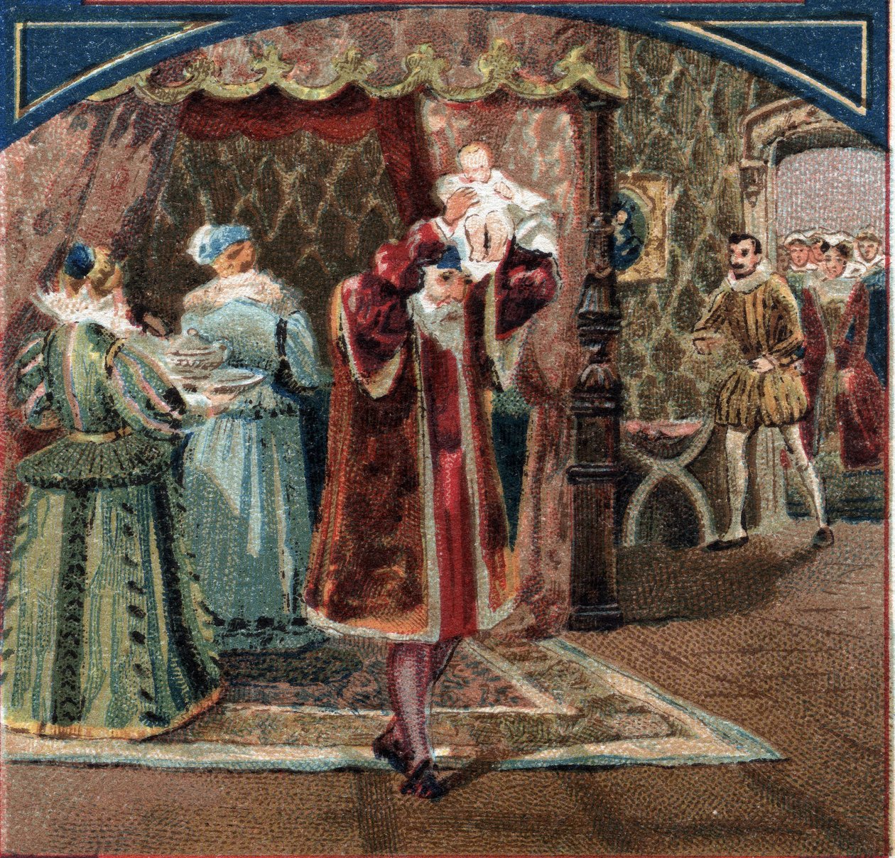 Kuningas Henrik IV:n syntymä 13.12.1553 Chateau de Pau Jeanne III, joka tunnetaan nimellä Jeanne d
