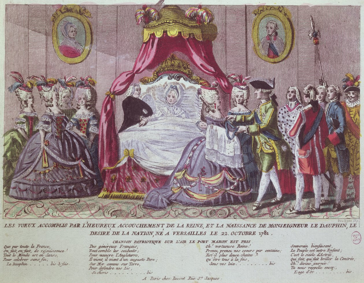Suuren Dauphinin syntymä, Louis Joseph (1781-1789) (värikaiverrus) tekijältä French School