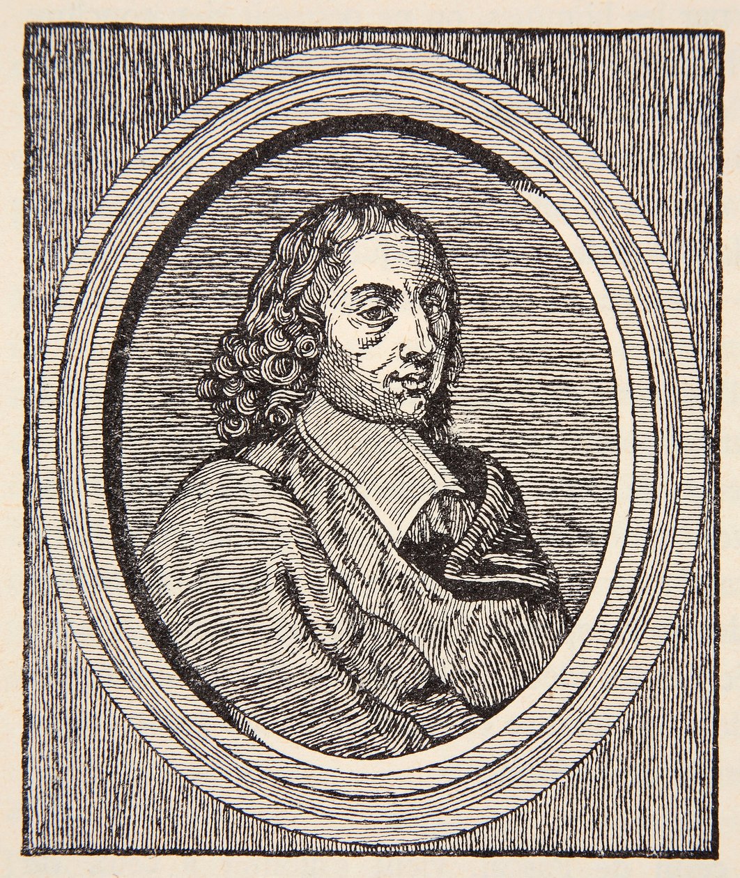 Blaise Pascal, kuvitus julkaisusta History of the French Nation, Sciences, Volumes I & II, kirjoittanut Gabriel Hanotaux (1853-1944), 1924 tekijältä French School