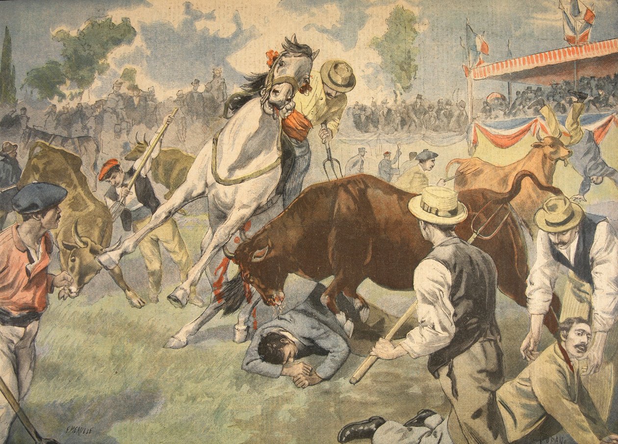 Verinen onnettomuus Arlesissa, kuva Le Petit Journalista: Supplement illustre, 1898 tekijältä French School