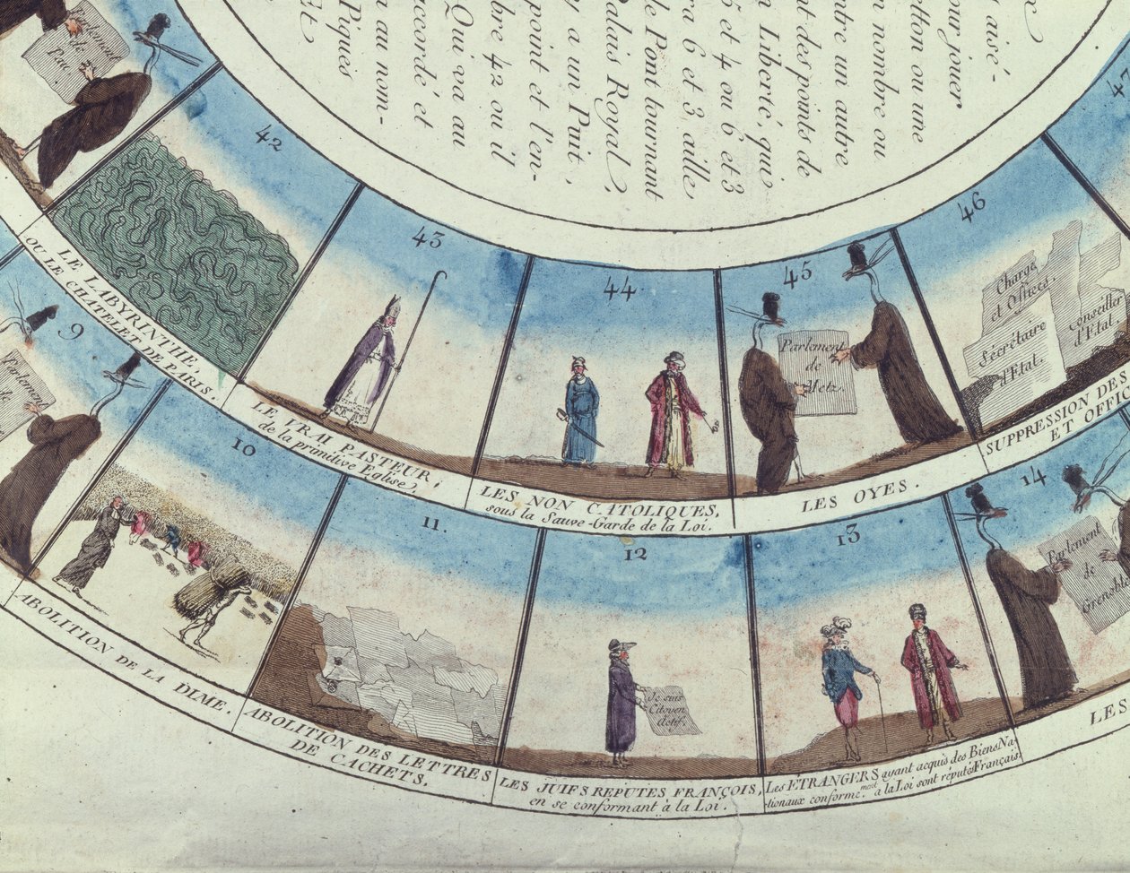 Lautapeli perustuu Ranskan vallankumoukseen, n. 1790 tekijältä French School