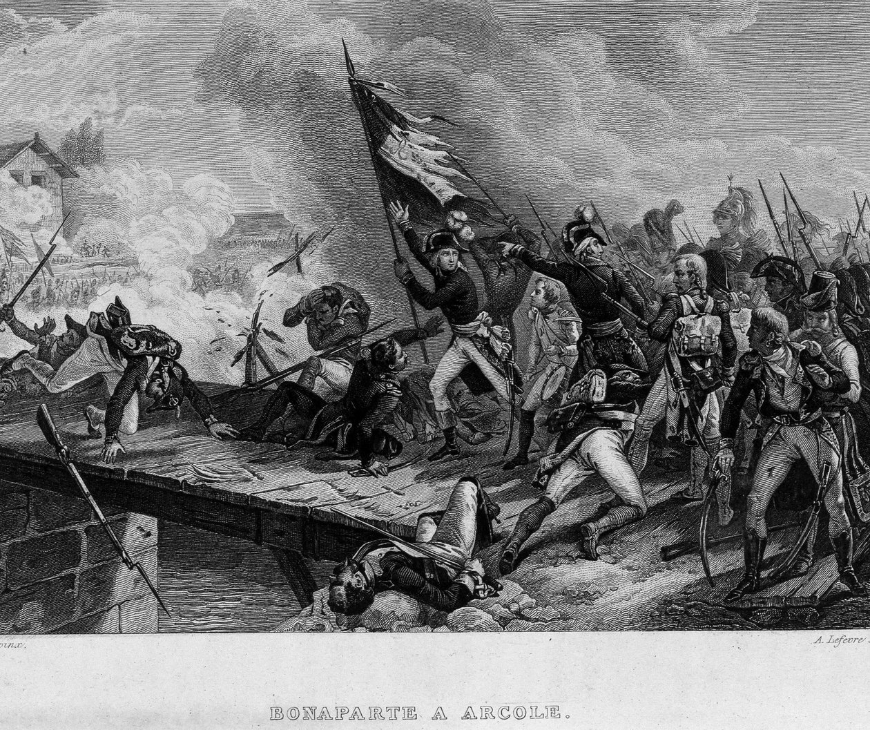 Bonaparte Arcolessa - Thiersin "" Revolution francaise" -kirjassa. 1800-luvulla tekijältä French School