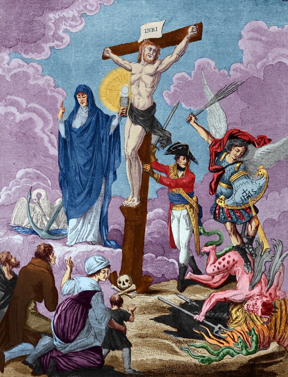 Bonaparte, uskonnon palauttaja ja ristin tuki, Allegoria konkordaatista, 1802 tekijältä French School