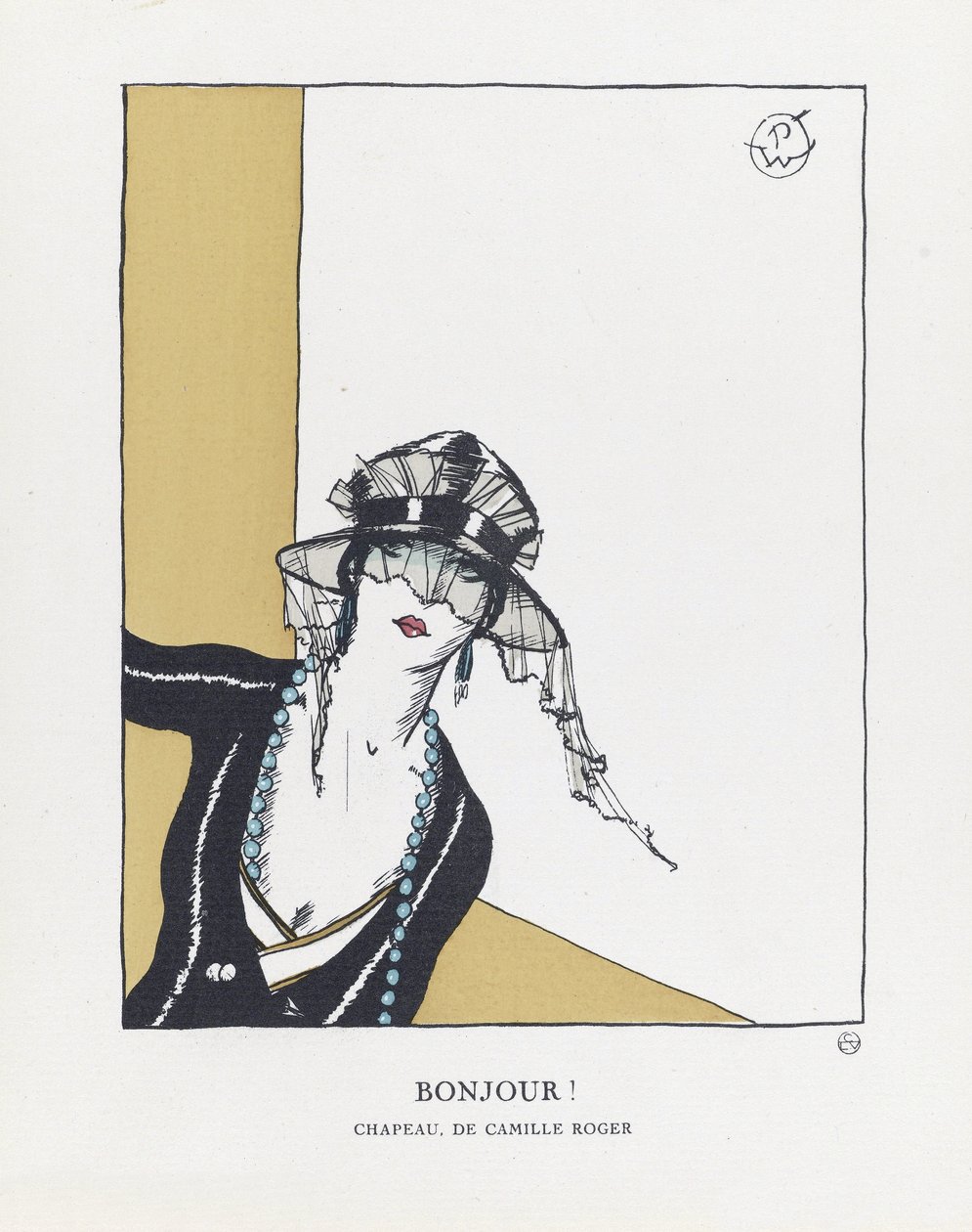 Bonjour, pub. 1921 (sabluunapainatus) tekijältä French School