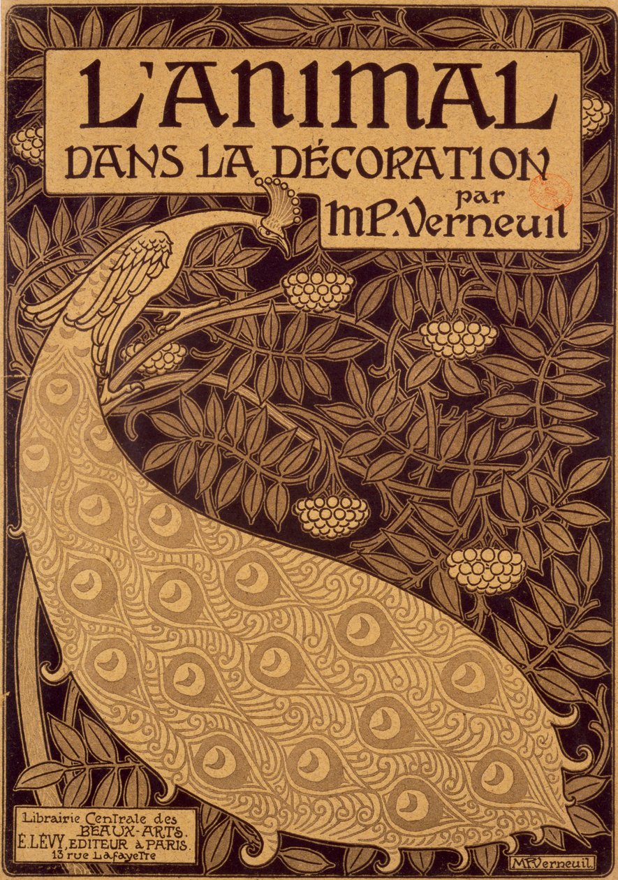 Maurice Pillard Verneuilin kirjatakki LAnimal dans la Decorationille, julkaistu 1897 tekijältä French School
