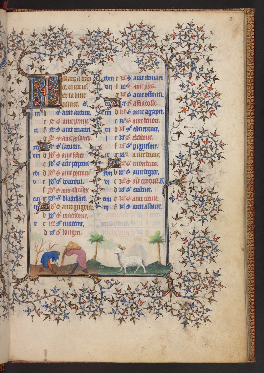 Book of Hours, Lisää MS 32454 f.3r, Ranska tekijältä French School