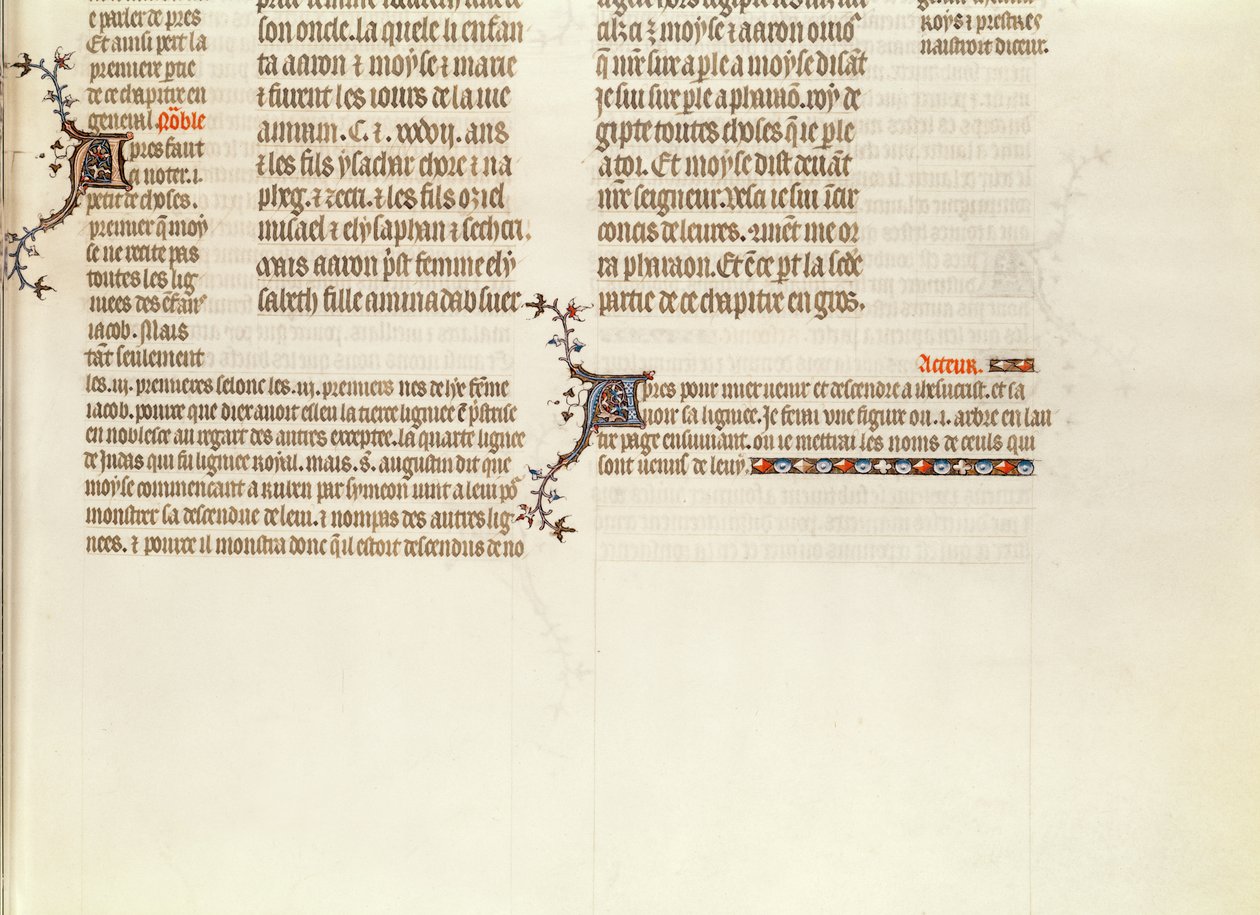 Sivun alareuna ilman miniatyyriä, Jean de Syn Raamatusta, n. 1355 tekijältä French School