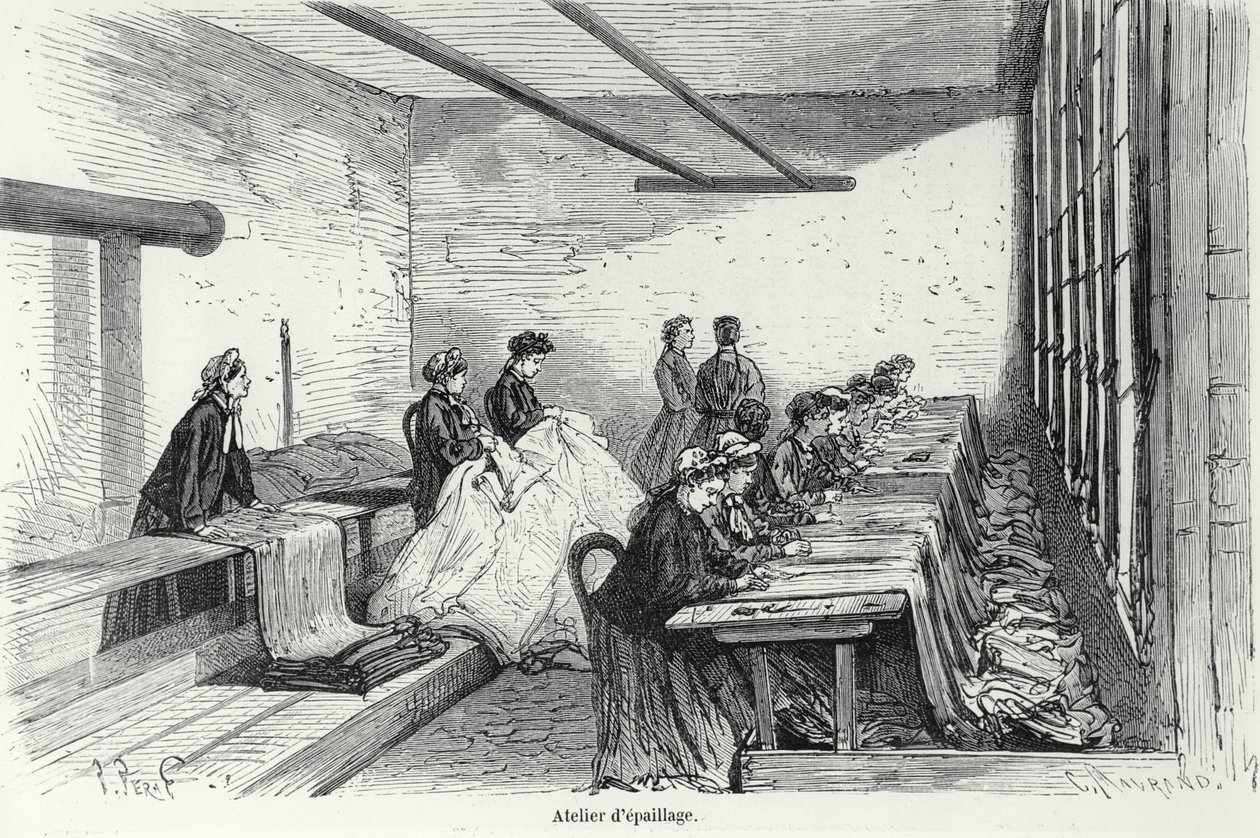 Bouterel-värjäyspaja Clichyssä, Turganista, Pariisista, 1874 tekijältä French School