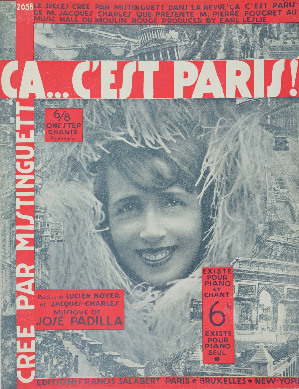 Ca...Cest Paris, cover-versio Mistinguettin kappaleesta Score of Song, julkaissut Editions Salabert in Paris, 1926 tekijältä French School