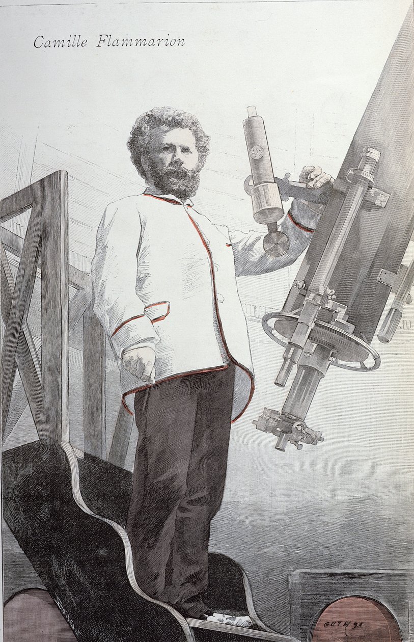 Camille Flammarion (1842-1925) La Revue Illustresta, julkaistu tammikuussa 1891 tekijältä French School