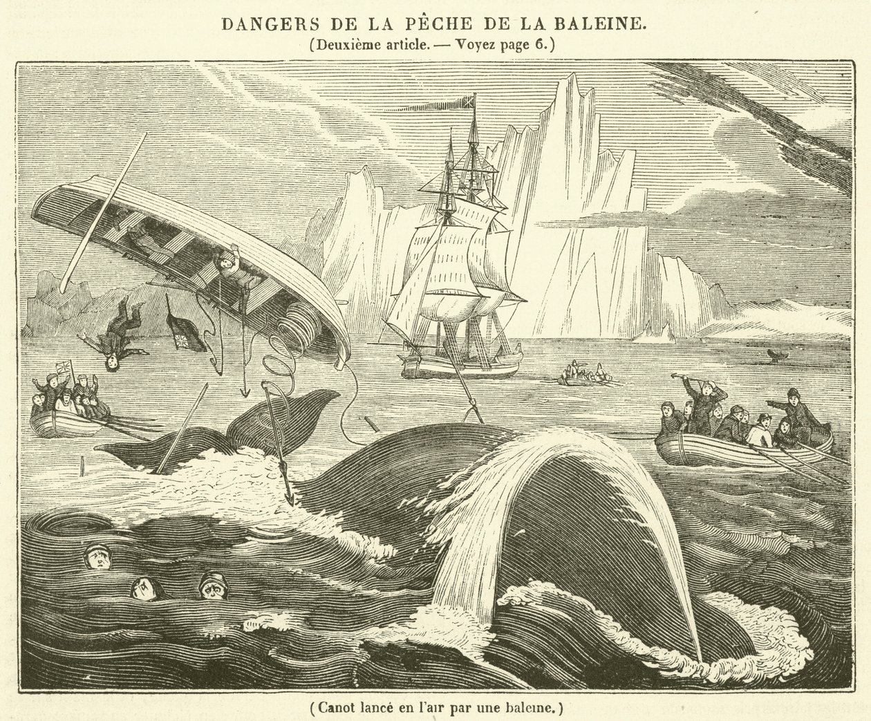 Valaan ilmaan laskema kanootti (kaiverrus) tekijältä French School