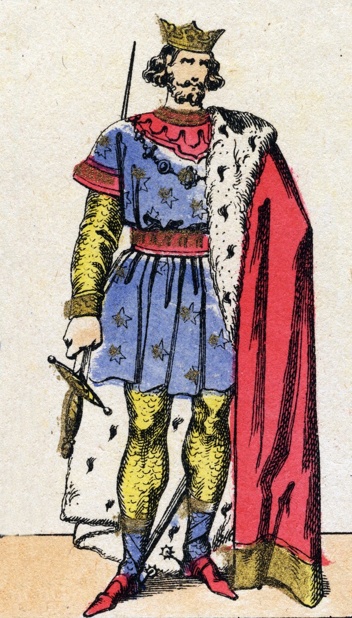 Capetian-dynastia: Ludvig VIII:n muotokuva, nimeltään Leijona (1187-1226), frankkien kuningas vuosina 1223-1226. Epinaalikuvaus 1800-luvun lopulta. Yksityinen kokoelma. tekijältä French School