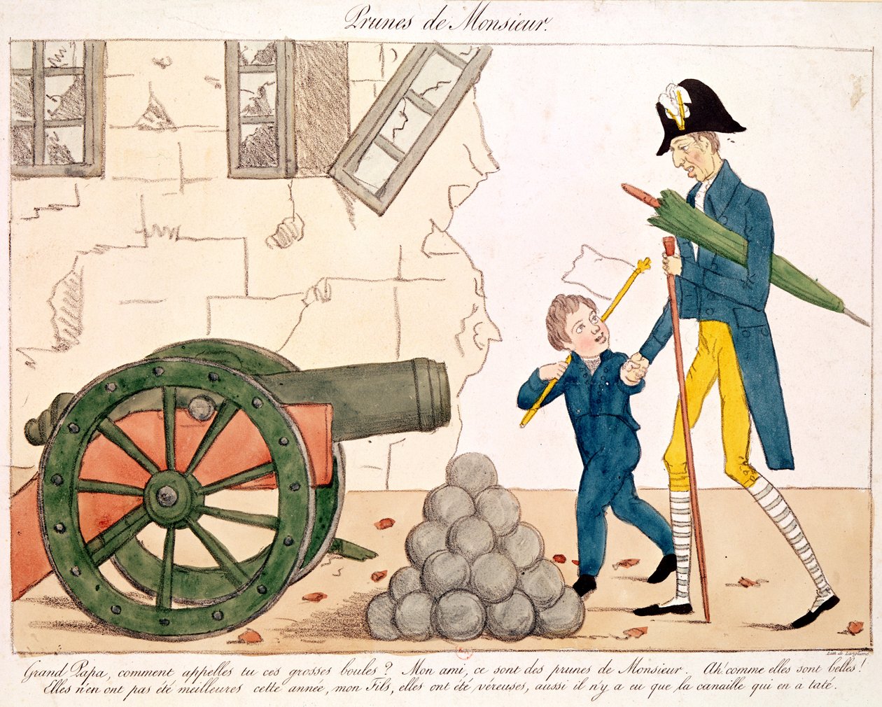 Karikatyyri Kaarle X:stä (1757-1836) ja Henrin (1820-83) Duc de Bordeaux