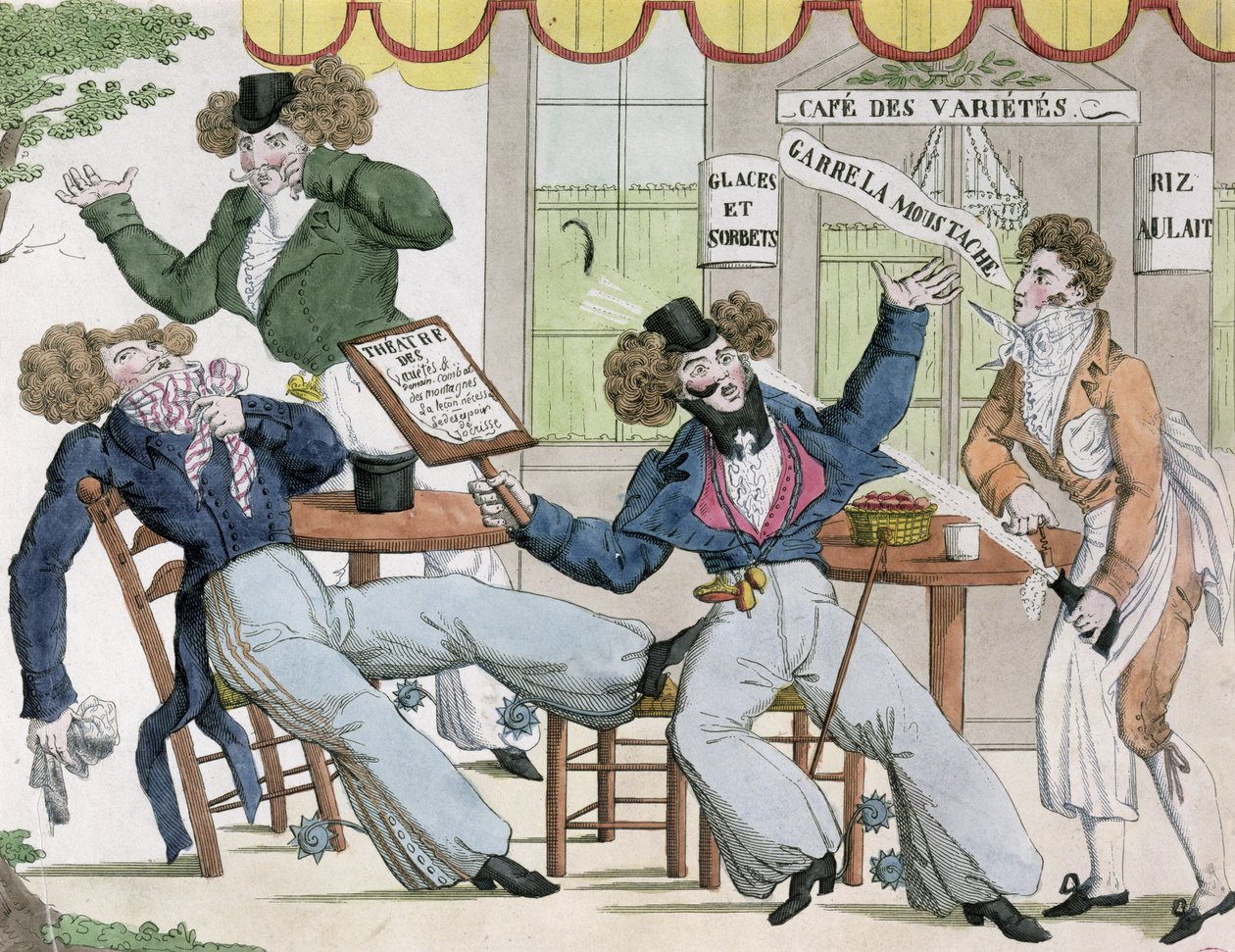 Karikatyyri Cafe des Varietesista, 1800-luvun alku tekijältä French School