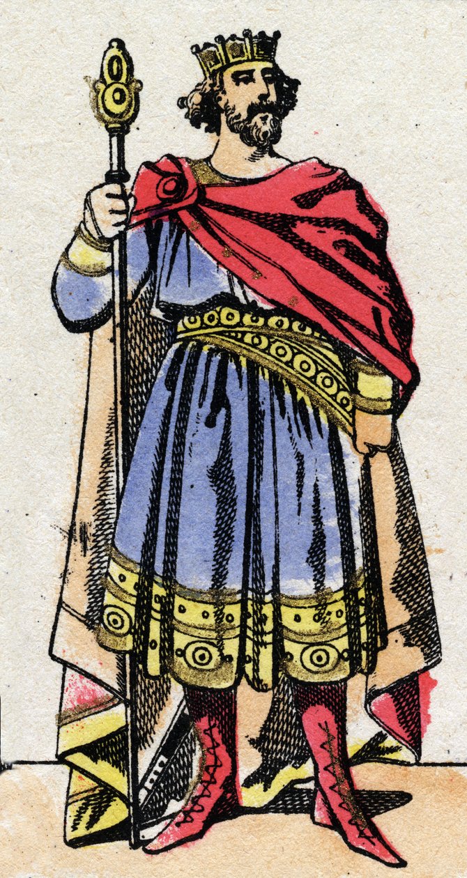 Karolingien dynastia: Ranskan Raoulin (tai Rodolphen, v. 890-936) muotokuva frankkien kuninkaasta 923-936. Epinaalikuvaus 1800-luvun lopulta. Yksityinen kokoelma. tekijältä French School