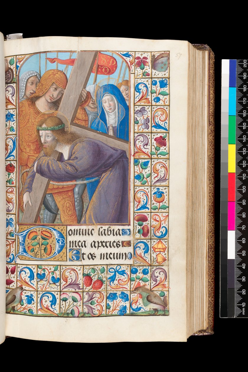 Ristin kantaminen Tuntikirjaan, MS 92 f.57r, Länsi-Ranska. tekijältä French School