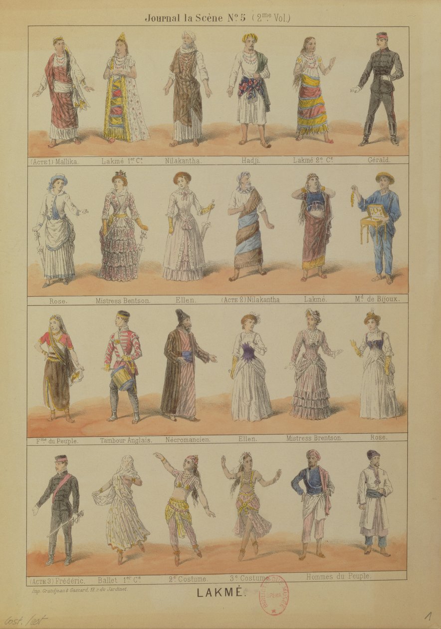 Leo Delibesin (1861-91) Lakme-oopperan hahmot tekijältä French School