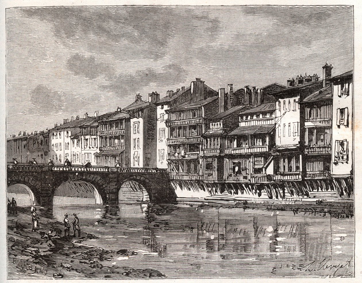 Castres - Languedoc-Roussillon-Midi-Pyreneet - kaiverrus "La France illustree: maantiede, historia, tilastohallinto" V.-A. Maltaanruskea. 1884 tekijältä French School