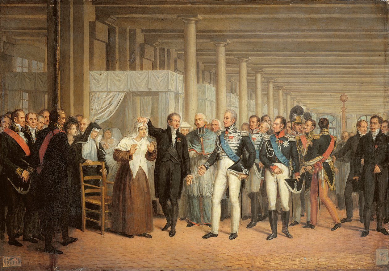Guillaume Dupuytrenin (1777-1835) suorittama kaihileikkaus kuningas Kaarle X:n (1757-1836) läsnä ollessa Hotel Dieussa tekijältä French School