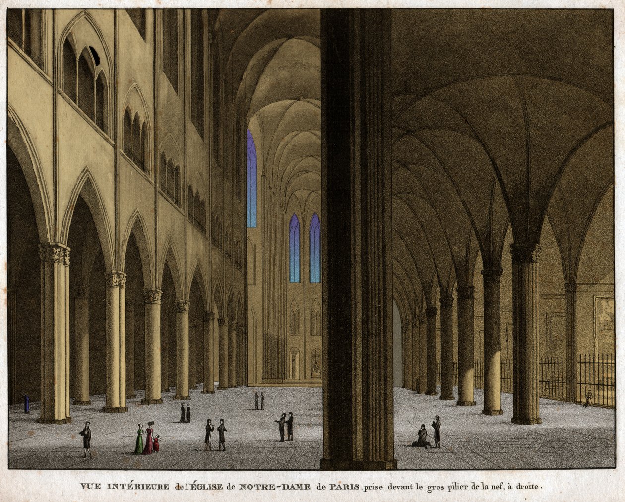 Notre-Dame de Parisin katedraali. (kaiverrus, n. 1850) tekijältä French School