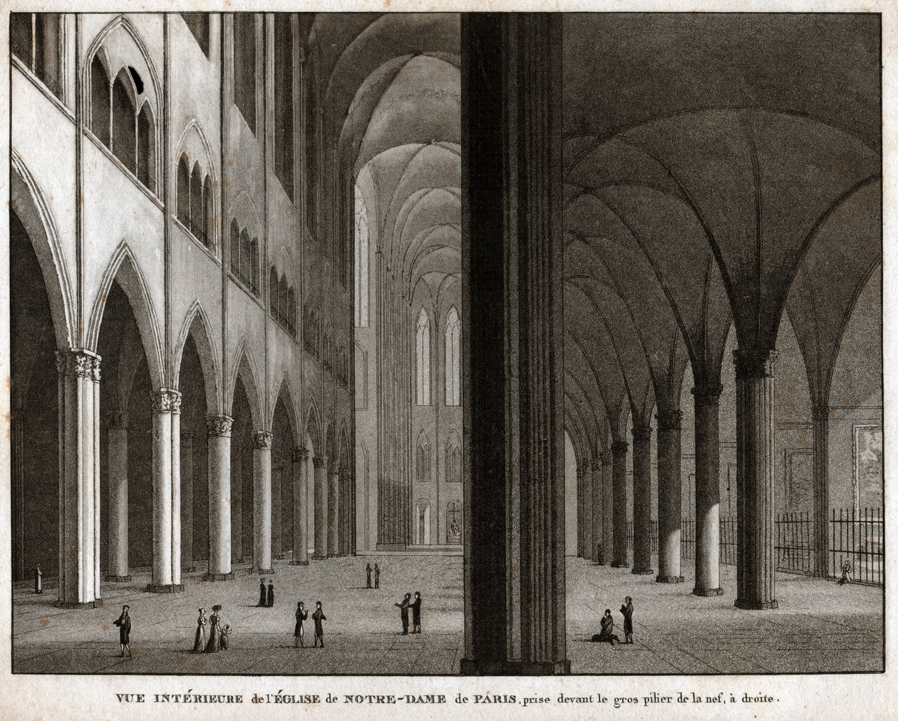 Notre-Dame de Parisin katedraali. (kaiverrus, n. 1850) tekijältä French School