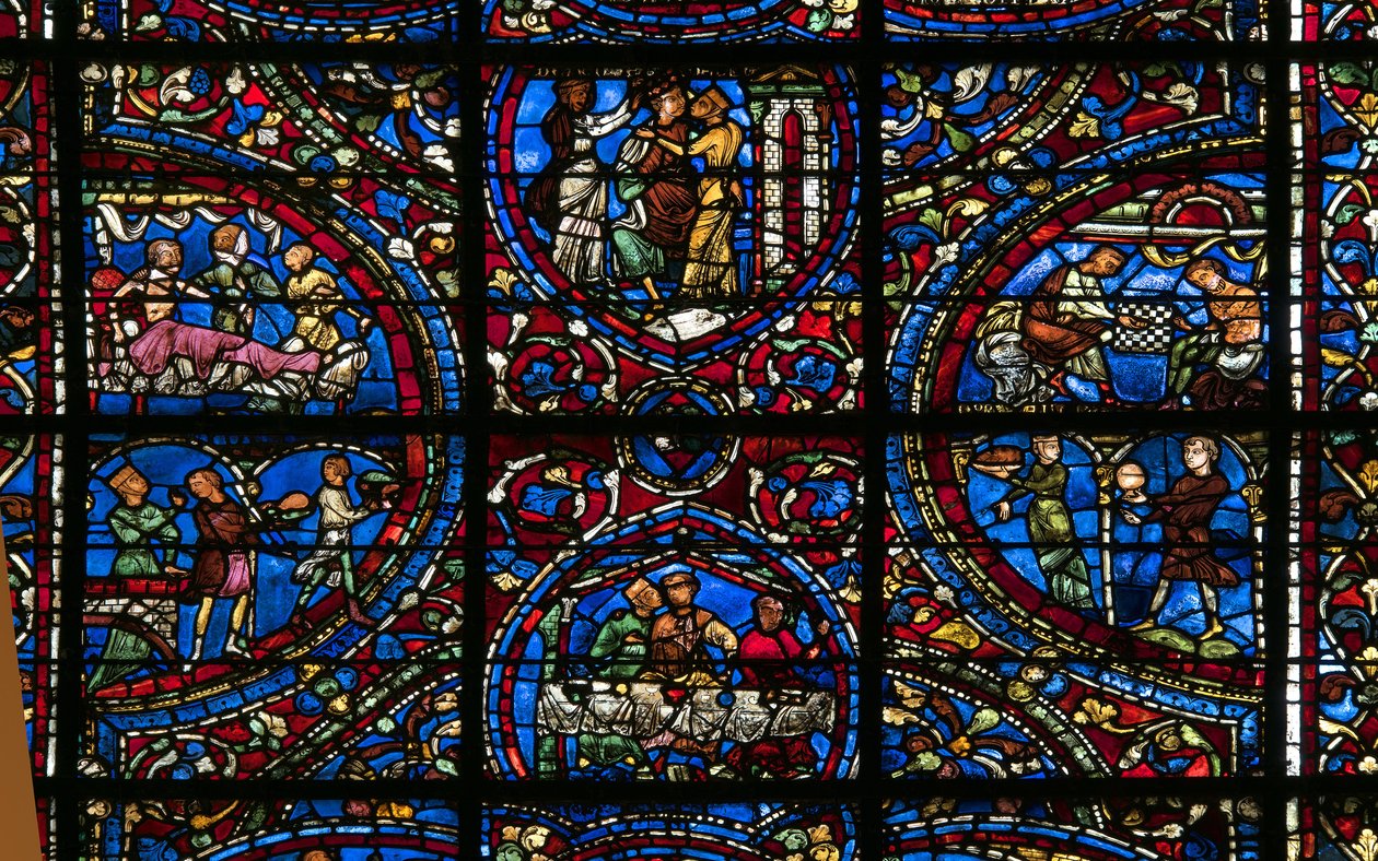 Cathedrale de chartres, lasimaalaus: vertaus tuhlaajapojan yksityiskohdasta tekijältä French School
