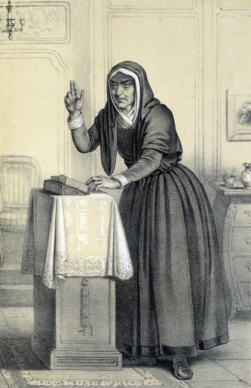 Catherine Théot - Albert Maurinin teoksessa "Ranskan vallankumouksen historiallinen galleria", toim. Pariisi 1843 tekijältä French School