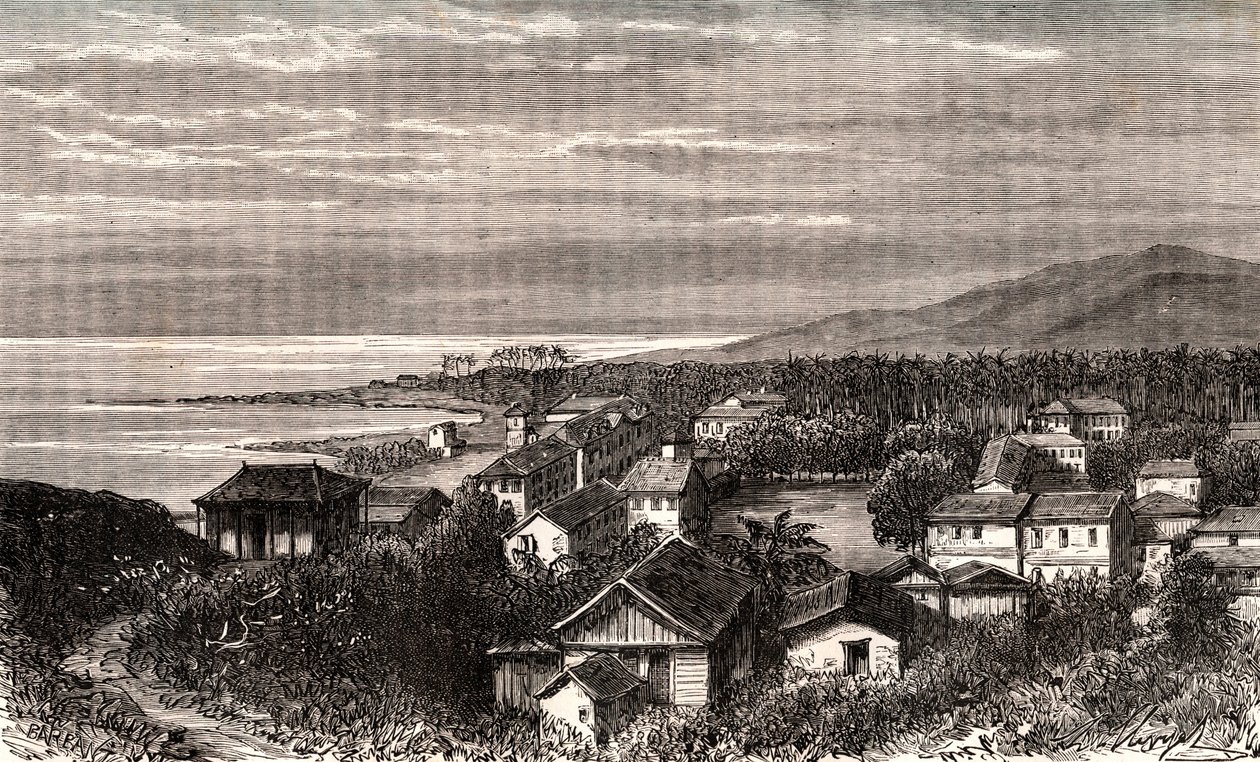 Cayenne - Commune en outre mer Guyane - kaiverrus "La France illustree: maantiede, historia, tilastohallinto" V.A. Maltaanruskea. 1884 tekijältä French School