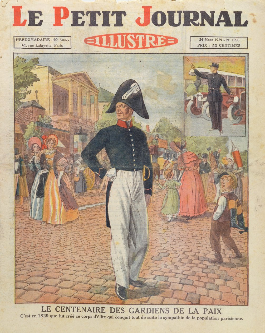 Rauhanvartijoiden satavuotisjuhla, Le Petit Journalin kansikuva, 24. maaliskuuta 1929 tekijältä French School