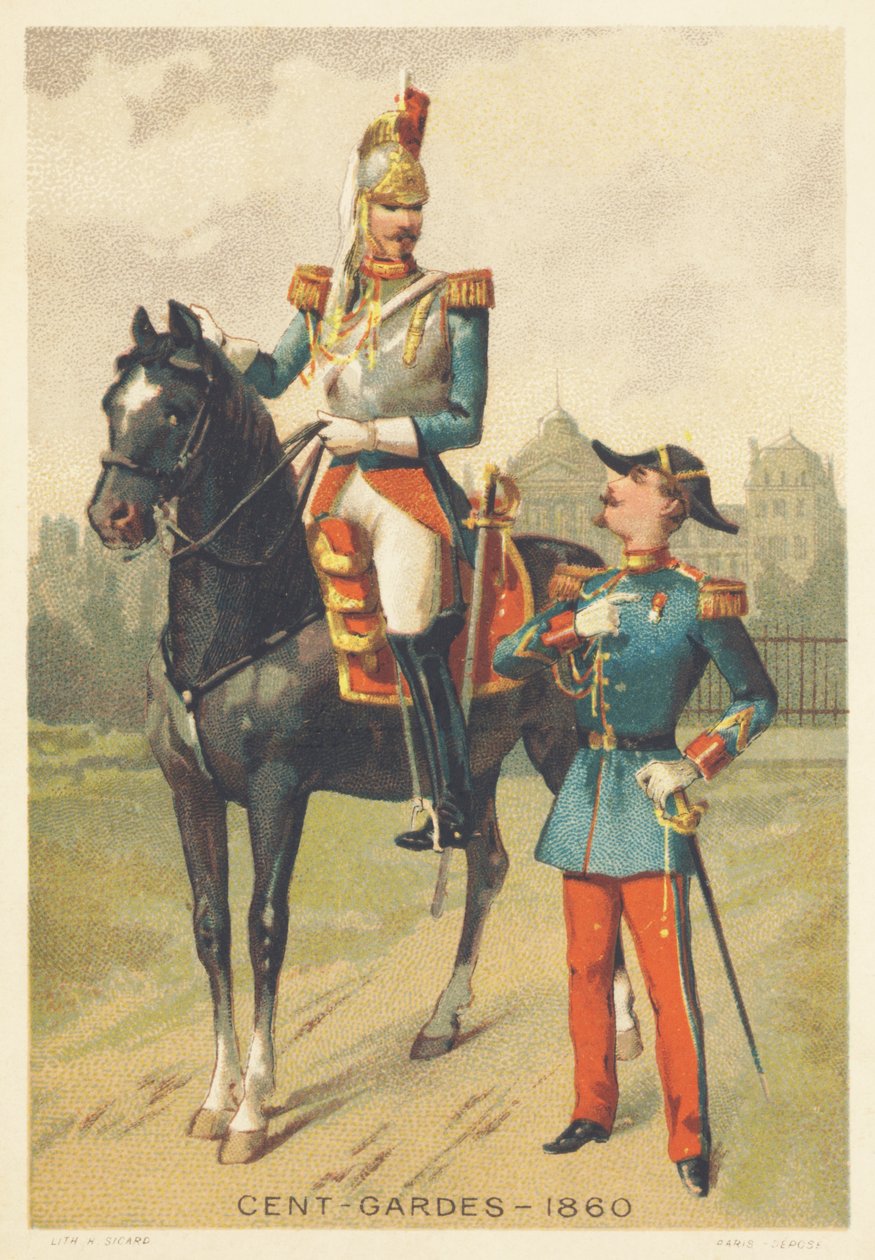 Centengudes vuonna 1860 (Eliitin ratsuväen joukko, joka vastaa keisari Napoleon III:n henkilökohtaisesta vartiosta, perustettiin vuonna 1854, hajotettiin vuonna 1870) tekijältä French School