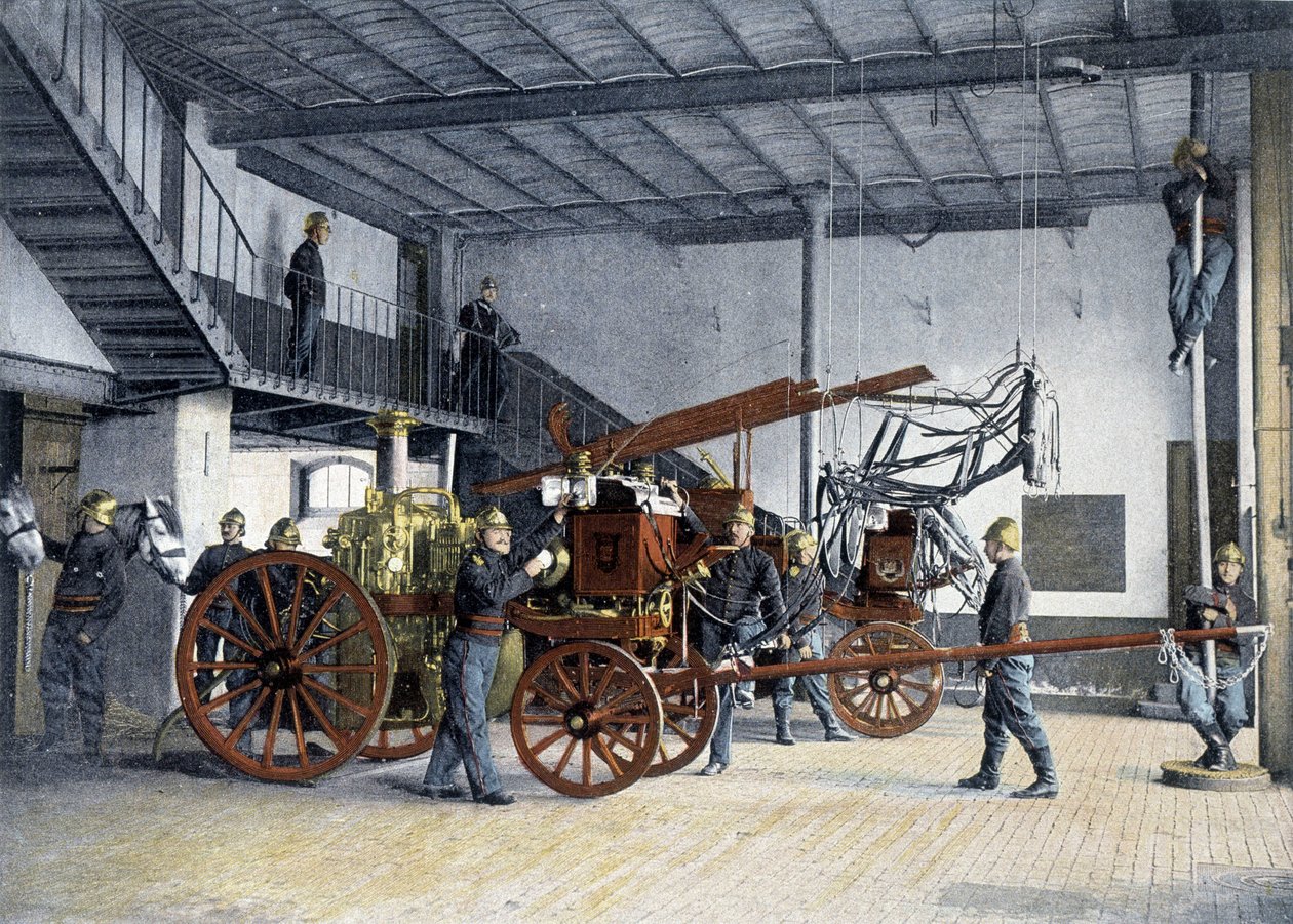 Keskusposti, kutsu tulipaloon - "" Military Albumissa"" - palokunta tekijältä French School