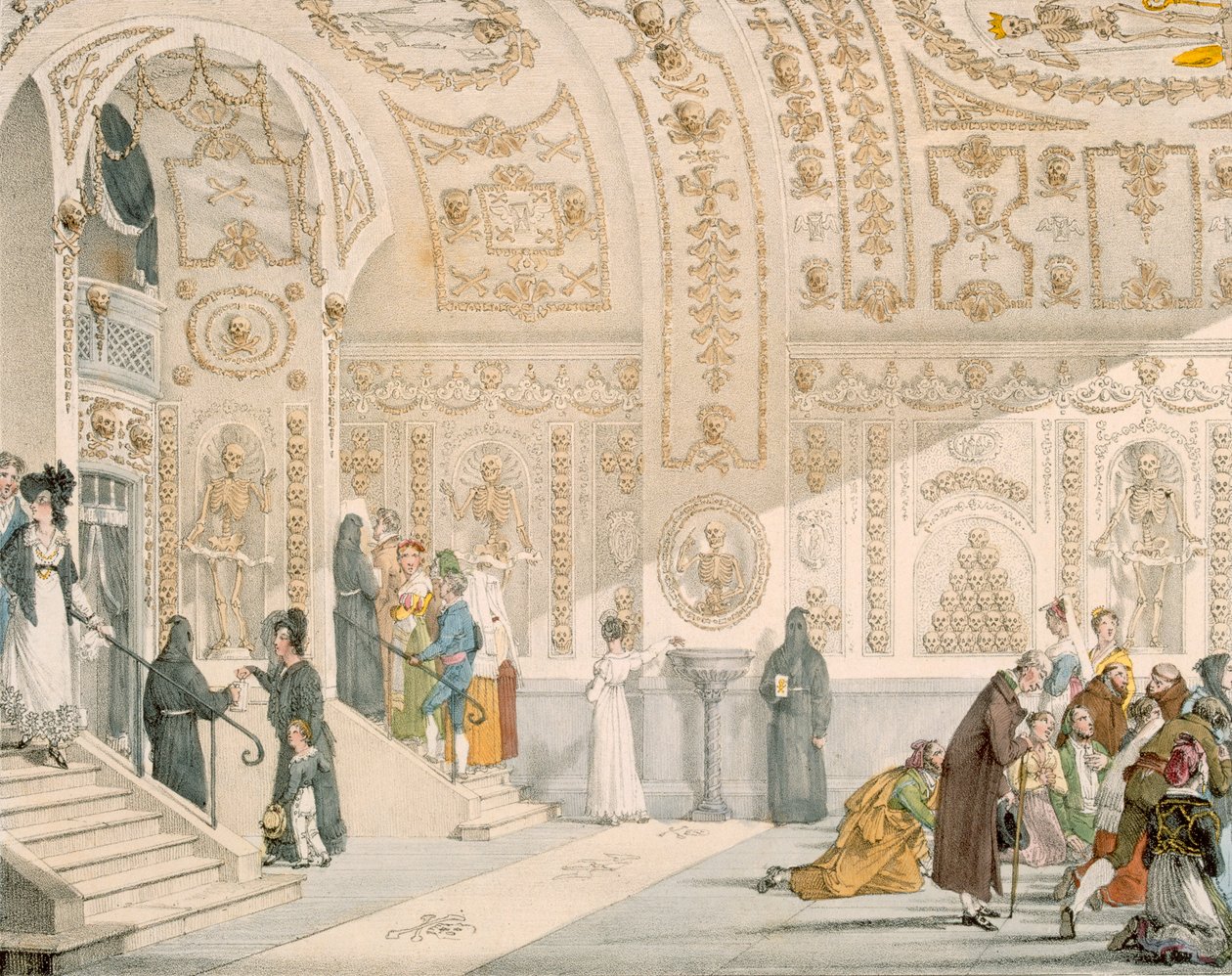 Kuolleiden kappeli, kaivertanut Villain, pubi. 1820 (värikaiverrus) tekijältä French School