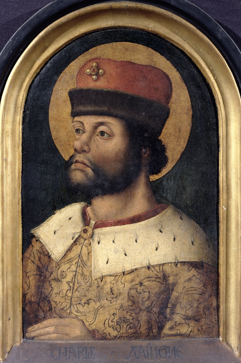 Kaarle Suuri, Kaarle Suuri (742-814) frankkien kuningas, n. 1520 (öljy paneelissa) tekijältä French School