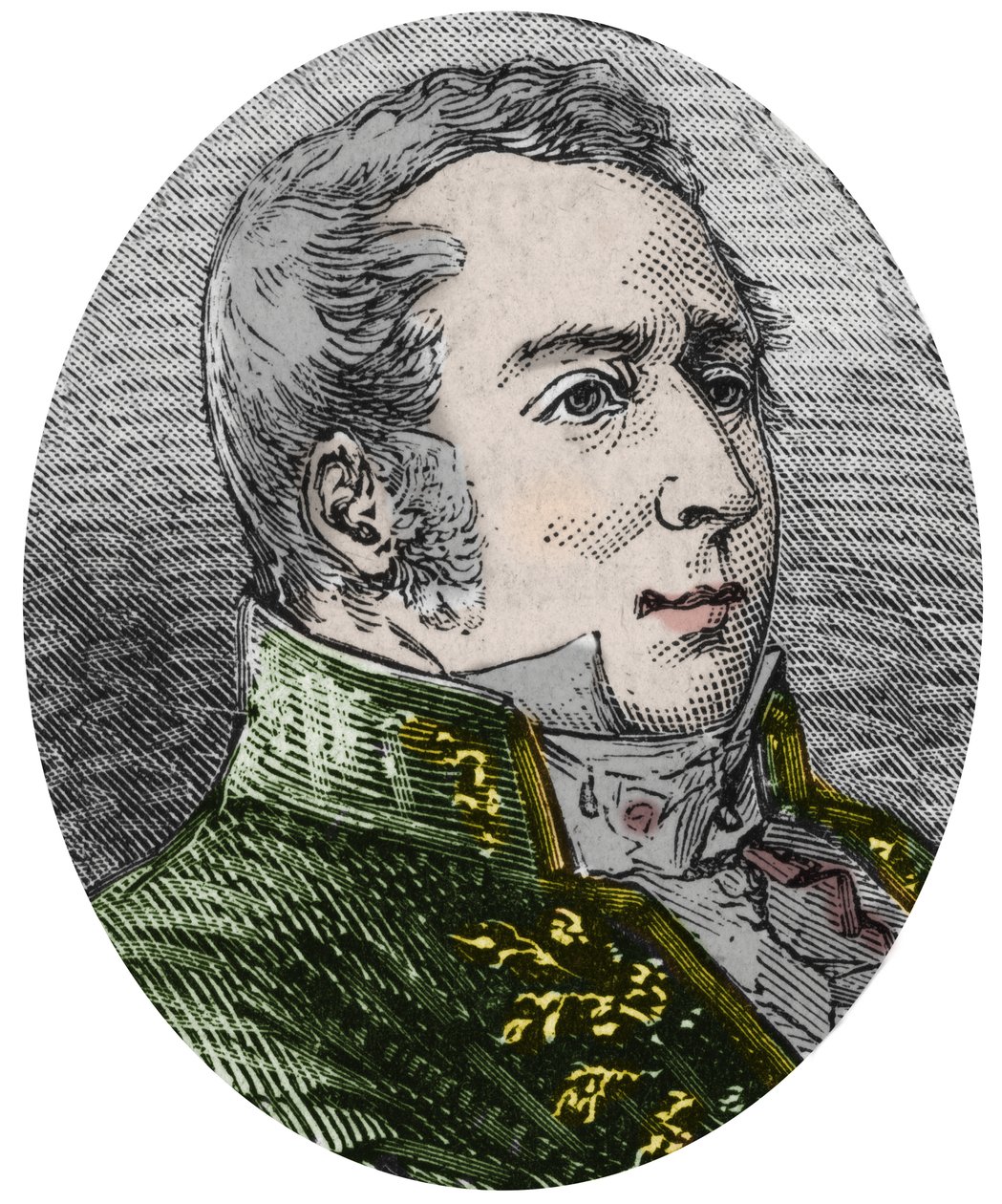 Charles Augustin (Charles-Augustin) Coulomb (1736-1806), tiedemies, insinööri, fyysikko - Kaiverrus Alexis Clercin teokseen "Sciences à la gratete de tous - physics et chimie populaires" - 1800-luvun loppu - Yksityinen kokoelma tekijältä French School