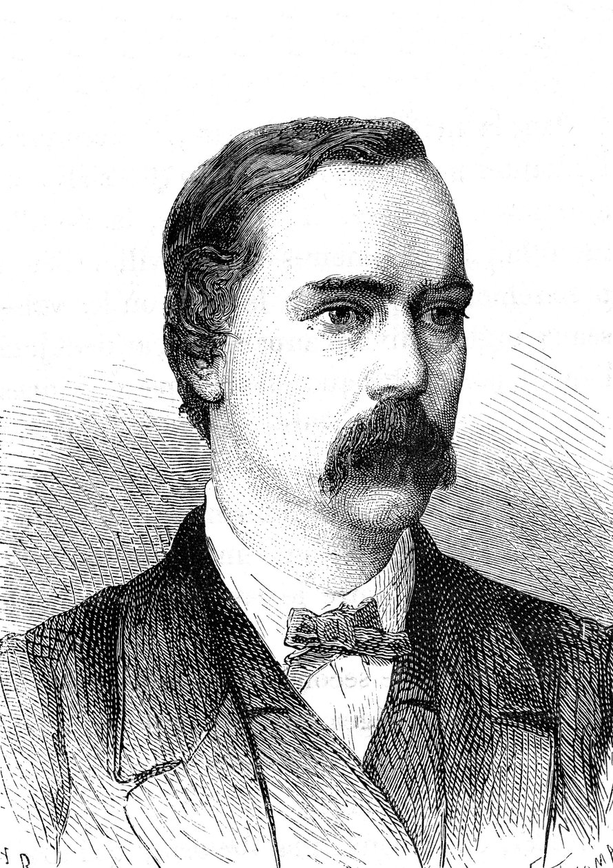 Charles BRIGHT (1832-1888), englantilainen insinööri, transatlanttisen lennätinkaapelin asennus. Kaiverrus 1868 tekijältä French School