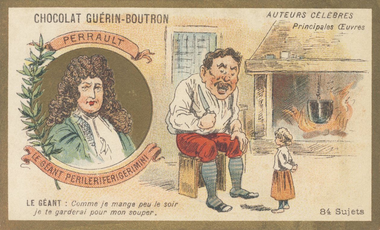 Charles Perrault (1628-1703), ranskalainen kirjailija, "Le geant Perileriferigerimini" -kirjan kirjoittaja tekijältä French School